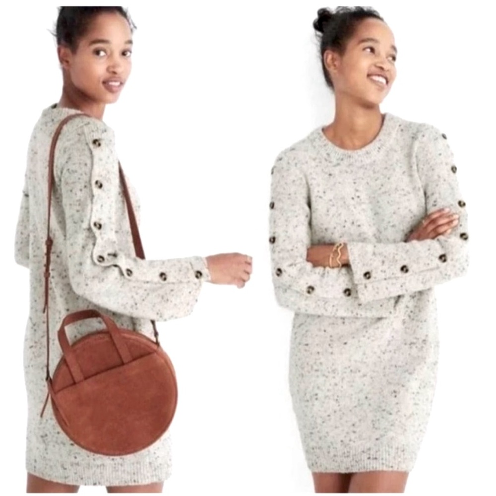 Madewell Donegal Button Sleeve Sweater Dress Size XXS